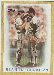1987 Topps Baseball Cards      231     Giants Team#{(Bob Brenly and#{Jim Gott)